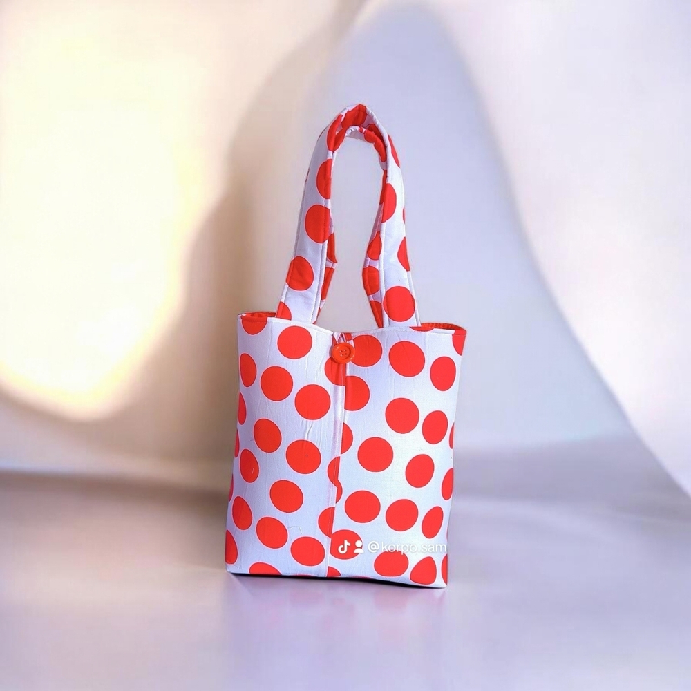 Chic Red Polka Dot Tote Bag